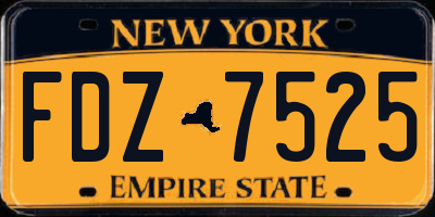 NY license plate FDZ7525