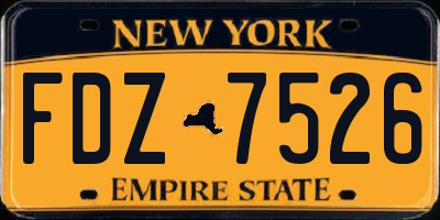 NY license plate FDZ7526