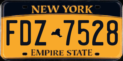 NY license plate FDZ7528
