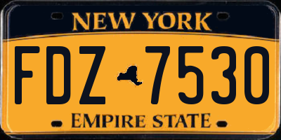 NY license plate FDZ7530