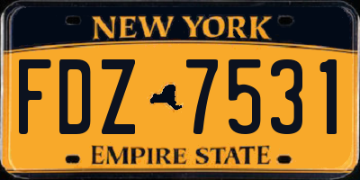 NY license plate FDZ7531