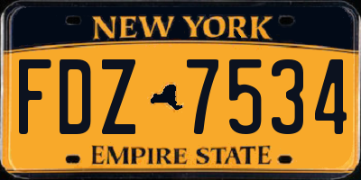 NY license plate FDZ7534