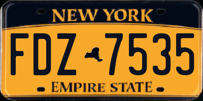 NY license plate FDZ7535