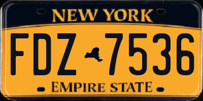 NY license plate FDZ7536