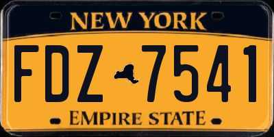 NY license plate FDZ7541