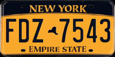 NY license plate FDZ7543