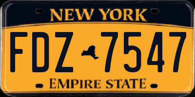 NY license plate FDZ7547