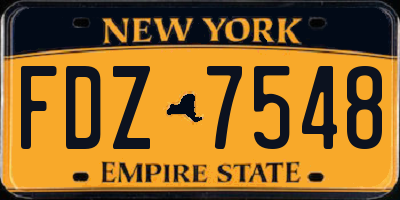 NY license plate FDZ7548