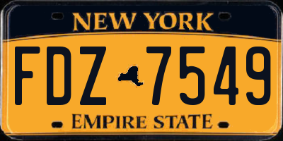 NY license plate FDZ7549