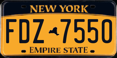 NY license plate FDZ7550