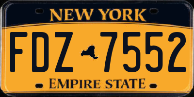 NY license plate FDZ7552