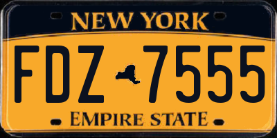 NY license plate FDZ7555