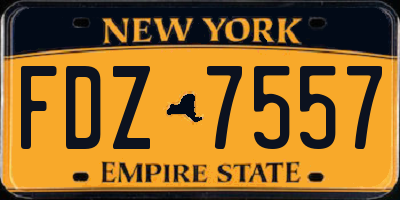 NY license plate FDZ7557