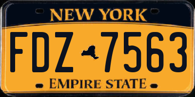 NY license plate FDZ7563