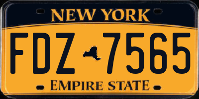 NY license plate FDZ7565