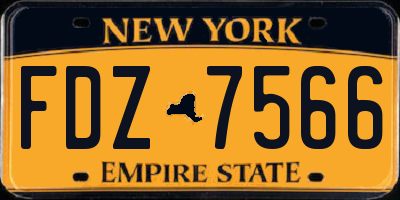 NY license plate FDZ7566