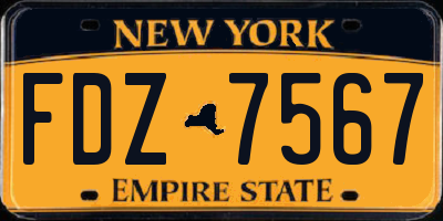 NY license plate FDZ7567