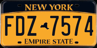 NY license plate FDZ7574