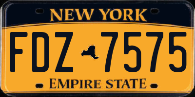 NY license plate FDZ7575