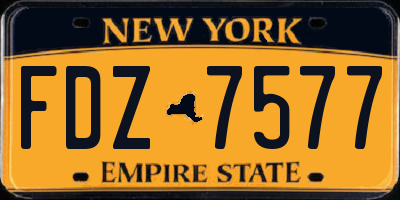 NY license plate FDZ7577