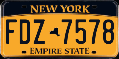 NY license plate FDZ7578