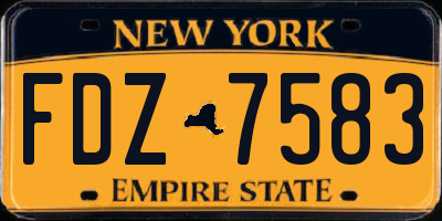NY license plate FDZ7583