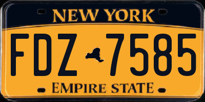 NY license plate FDZ7585