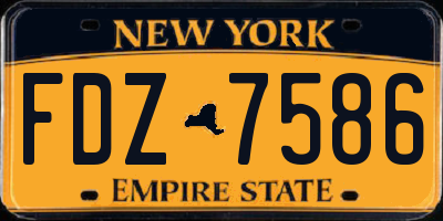 NY license plate FDZ7586