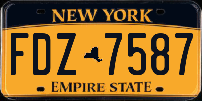 NY license plate FDZ7587