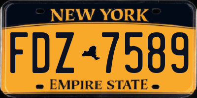 NY license plate FDZ7589