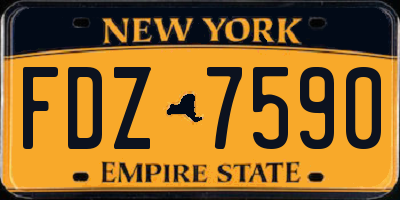 NY license plate FDZ7590