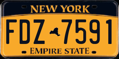 NY license plate FDZ7591