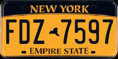 NY license plate FDZ7597