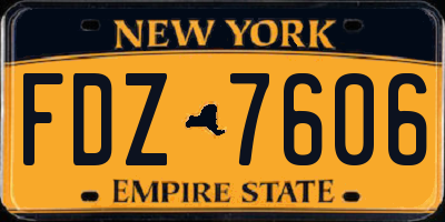 NY license plate FDZ7606