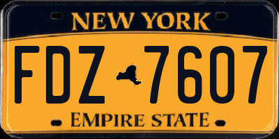 NY license plate FDZ7607