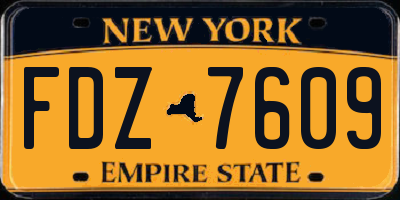 NY license plate FDZ7609