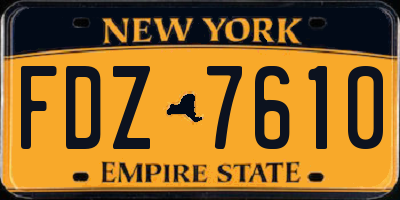 NY license plate FDZ7610