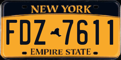 NY license plate FDZ7611