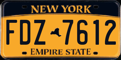 NY license plate FDZ7612