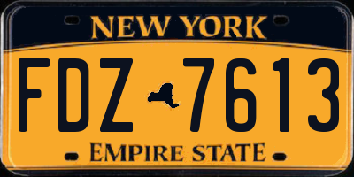 NY license plate FDZ7613