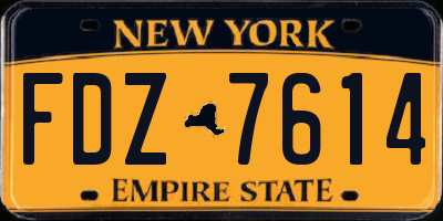 NY license plate FDZ7614
