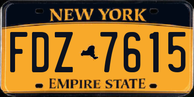 NY license plate FDZ7615