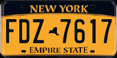 NY license plate FDZ7617
