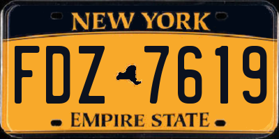 NY license plate FDZ7619