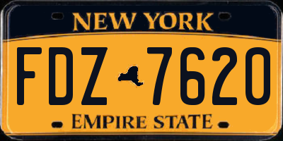 NY license plate FDZ7620