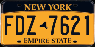 NY license plate FDZ7621