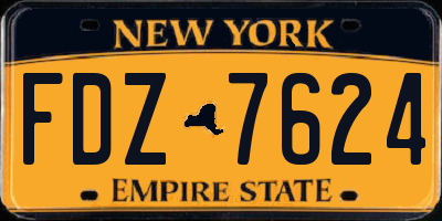 NY license plate FDZ7624