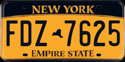 NY license plate FDZ7625