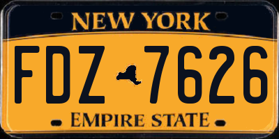 NY license plate FDZ7626