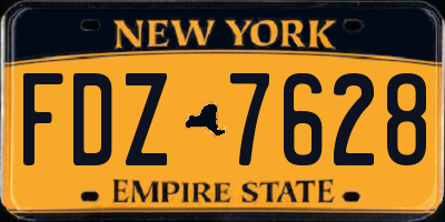 NY license plate FDZ7628